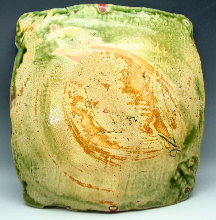 Tamaoki Yasuo Oribe plate contemporary japanese pottery